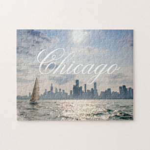 Sailboat Lake Michigan Chicago Jigsaw Puzzle