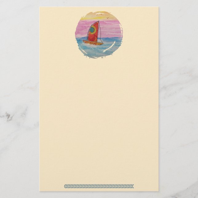 Sailboat Loose Rigging Stationery (Front)