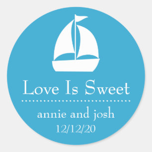 Sailboat Love Is Sweet Labels (Blue)