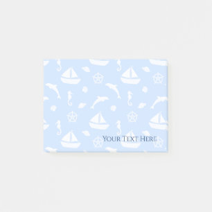Sailboat & Marine Life Pattern Post-it Notes