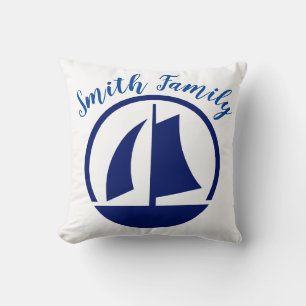 Sailboat Monogram or Name Custom Cushion