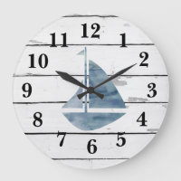 Sailboat Nautical Blue Anchor Shiplap Rustic Decor