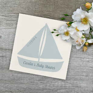 Sailboat Nautical Boy Baby Shower Napkin