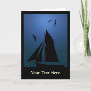 Sailboat Nautical Custom Greeting Card