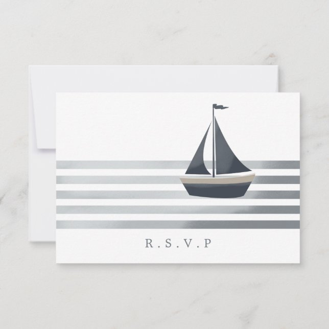Sailboat nautical RSVP meal choices (Back)
