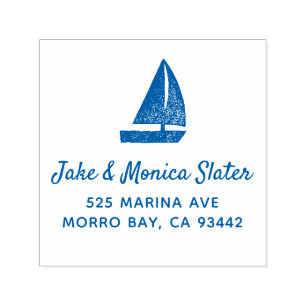 Sailboat Nautical Sailing Return Address Self-inking Stamp