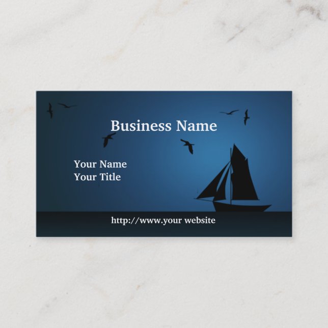 Sailboat Ocean Blue Custom Business Card (Front)