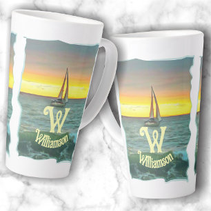 Sailboat on Banderas Bay 0884 Latte Mug
