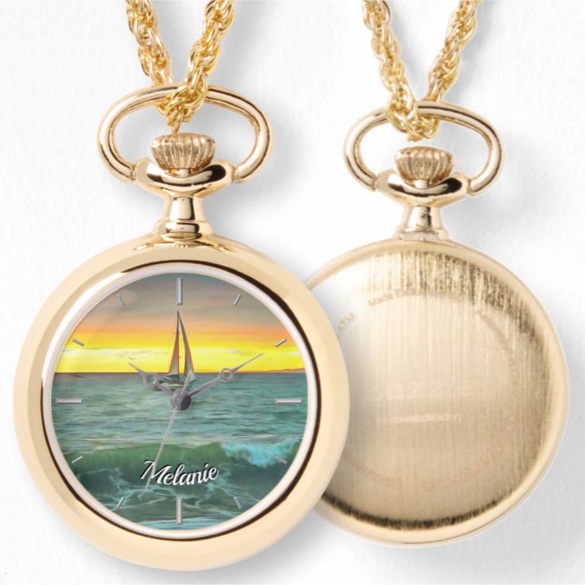 Sailboat on Banderas Bay 0884 Necklace Watch (Creator Uploaded)