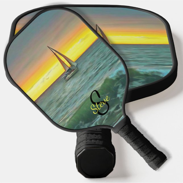 Sailboat on Banderas Bay 0884  Pickleball Paddle (Creator Uploaded)