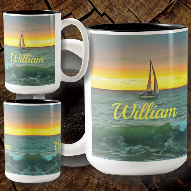 Sailboat on Banderas Bay 0884 Two-Tone Coffee Mug (Creator Uploaded)