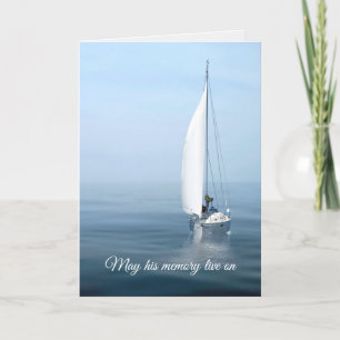 Sailboat On Blue Water Sympathy Card