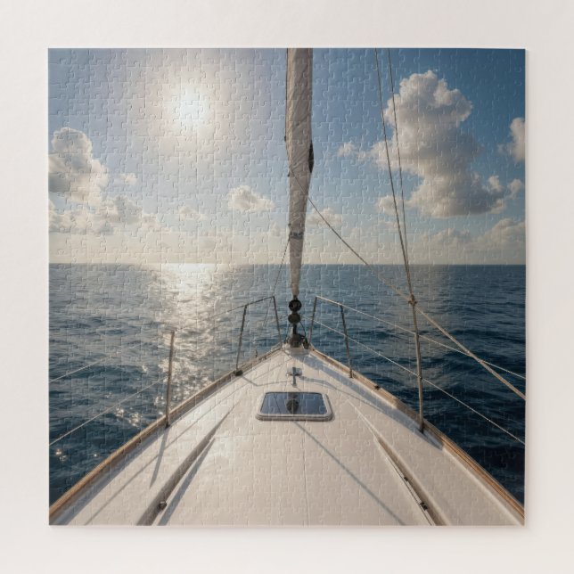 Sailboat On Calm Ocean Water Jigsaw Puzzle (Vertical)