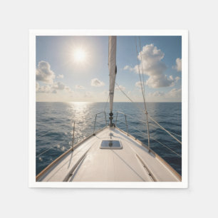 Sailboat On Calm Ocean Water Napkin