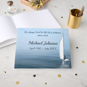 Sailboat On Calm Water for Memorial Service Guest Book