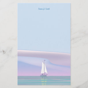 Sailboat on Calm Waters Stationery