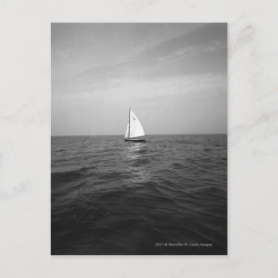 Sailboat on ocean postcard