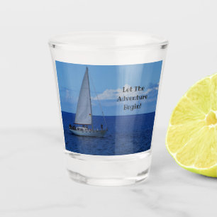 Sailboat on the Blue Ocean Shot Glass