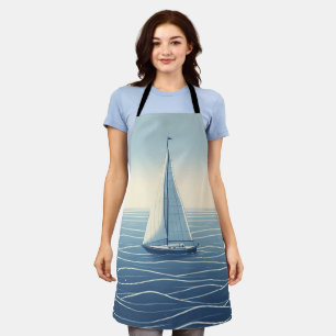 Sailboat on the high seas apron