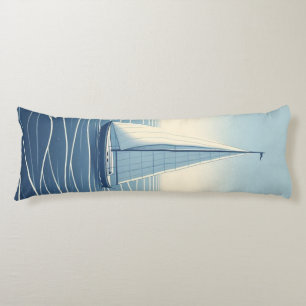 Sailboat on the high seas body cushion
