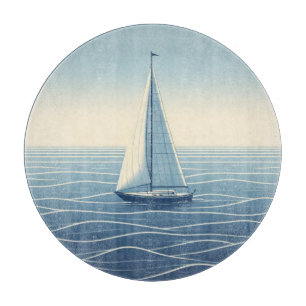 Sailboat on the high seas cutting board