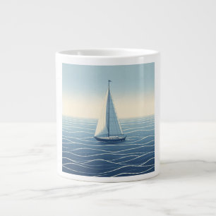 Sailboat on the high seas large coffee mug