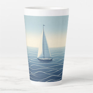 Sailboat on the high seas latte mug