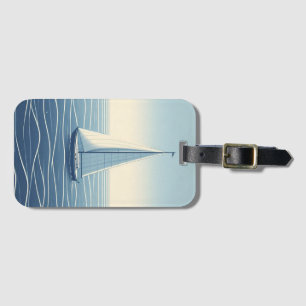 Sailboat on the high seas luggage tag