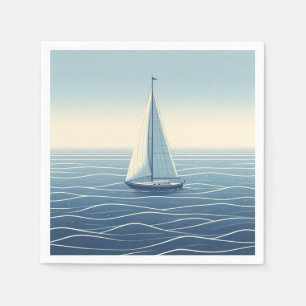 Sailboat on the high seas napkin