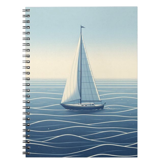 Sailboat on the high seas  notebook (Front)