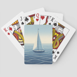 Sailboat on the high seas playing cards