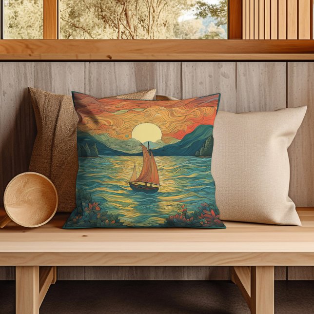 Sailboat On The Lake Cushion (Creator Uploaded)