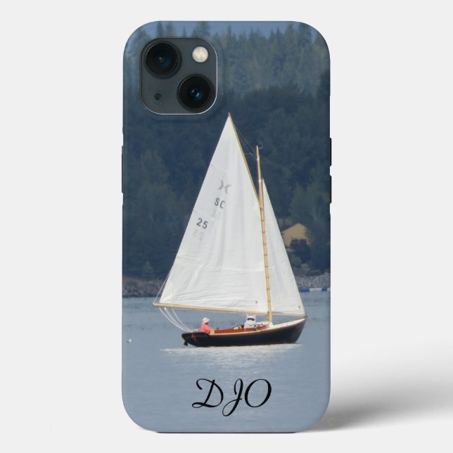 Sailboat on the Lake initials  Case-Mate iPhone  Case (Back)