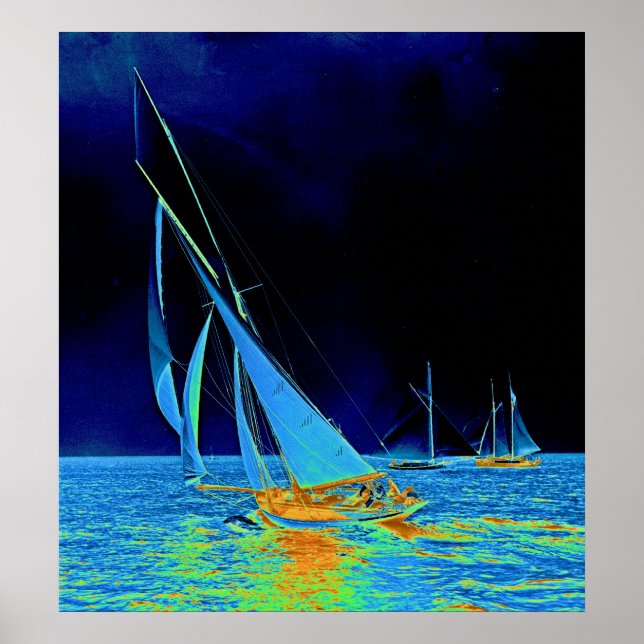 Sailboat Papoose 1887 Colourized Poster (Front)