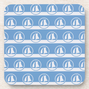 Sailboat pattern custom colour coasters