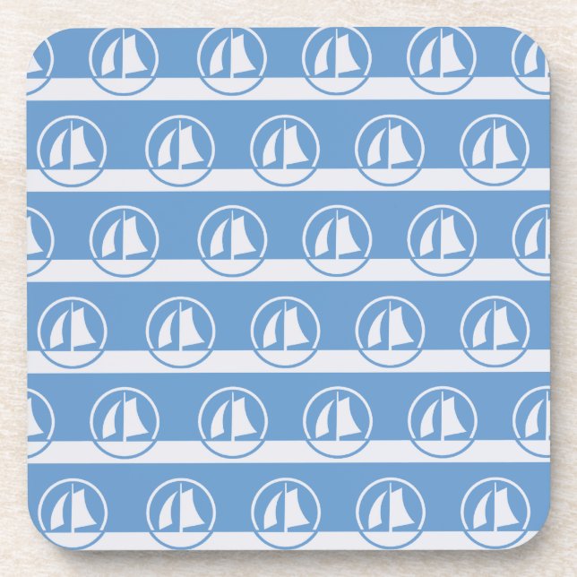 Sailboat pattern custom colour coasters (Front)