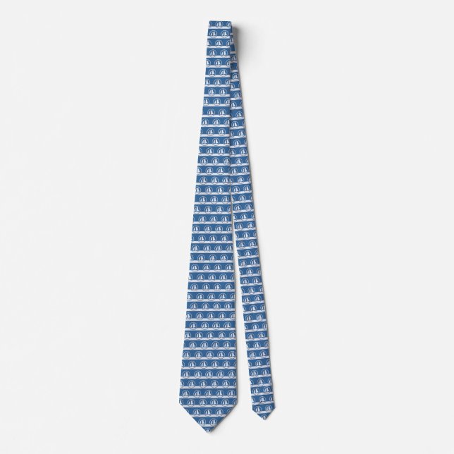 Sailboat pattern custom colour tie (Front)