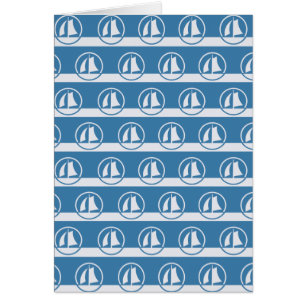 Sailboat pattern custom greeting card
