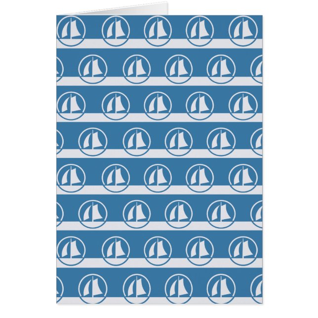 Sailboat pattern custom greeting card (Front)