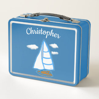Sailboat Personalised Nautical Metal Lunch Box