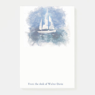 Sailboat Personalised Post It Note Pad