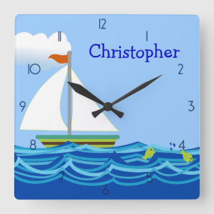 Sailboat Personalised Wall Clock