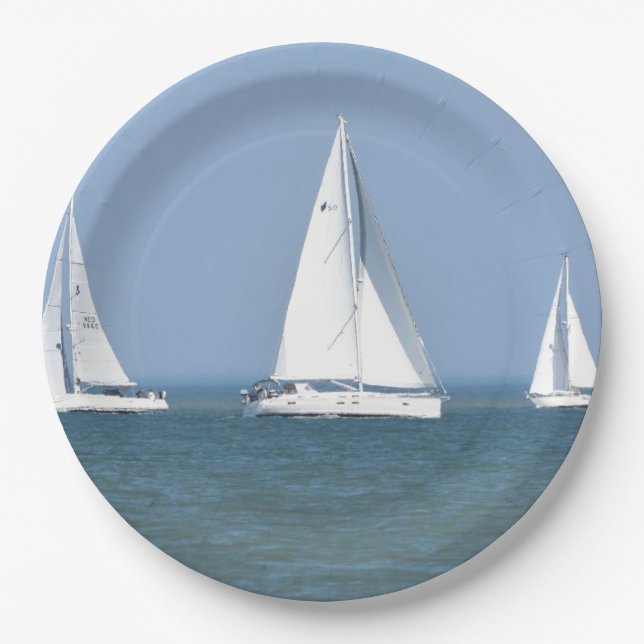 Sailboat Photo on Paper Plates (Front)