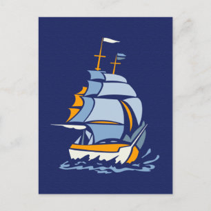 Sailboat postcard, customisable postcard