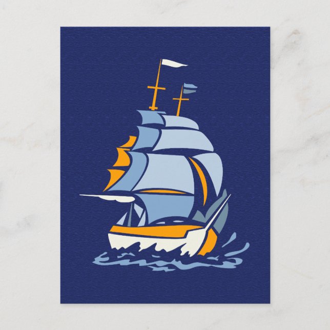 Sailboat postcard, customisable postcard (Front)
