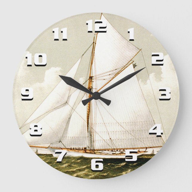 Sailboat Print Large Clock (Front)