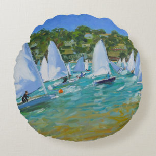 Sailboat Race Round Cushion