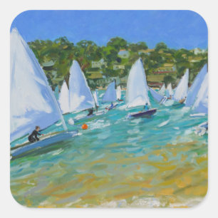 Sailboat Race Square Sticker
