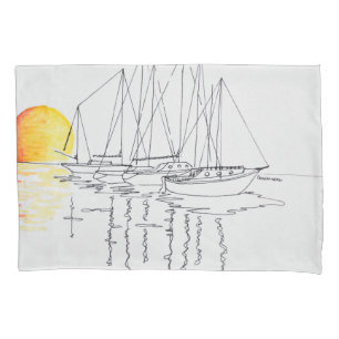 Sailboat Reflection Concarneau, Brittany Pillowcase