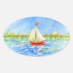 Sailboat Reflections Stickers